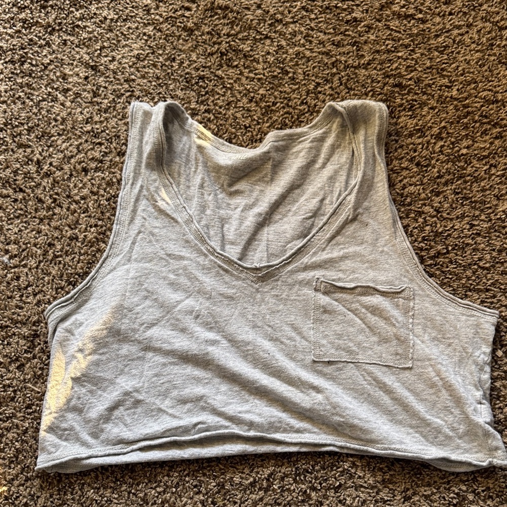 Gray Women's Sleeveless Crop Top